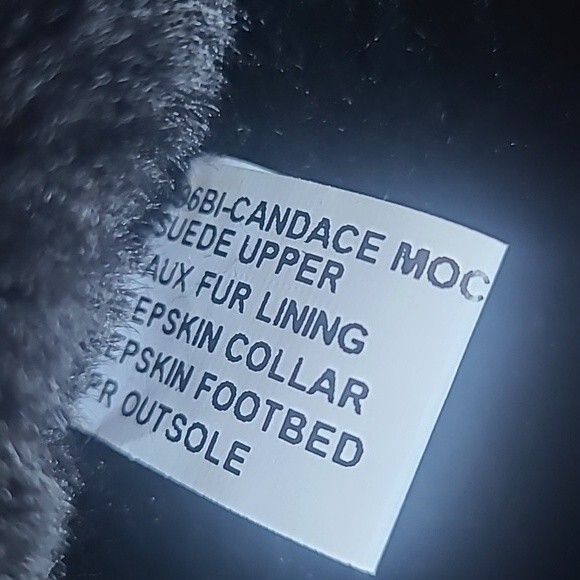 Lamo Australian Suede Sheep Skin Candace Slip On Moccasins Black Women's Size 9 - Picture 9 of 12